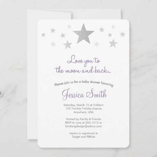 Van je houden bij de Moon & Back Baby shower Uitno Kaart (Voorkant)