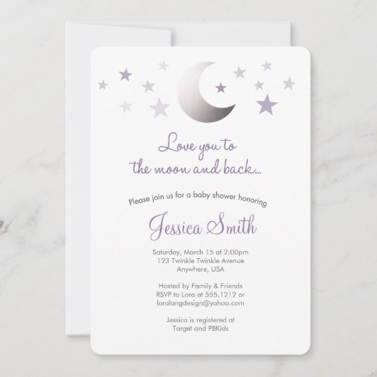 Van je houden bij de Moon & Back Baby shower Uitno Kaart (Voorkant)