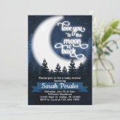 Van je houden bij de Moon en Back Uitnodiging (Staand voorkant)