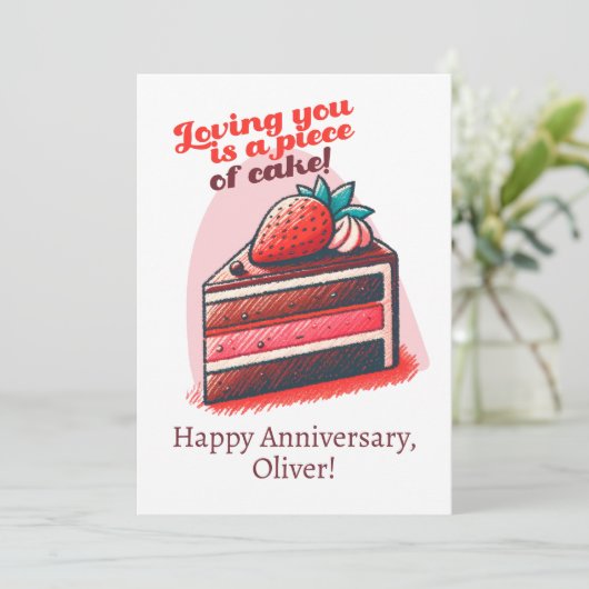 Van je houden is een eitje Jubileum Feestdagenkaart (Staand voorkant)