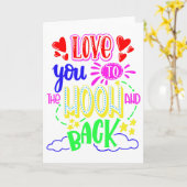 Van je houden naar de maan en de rug Kaart (Gele Bloem)