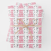 Van je houden naar de maan en rugcadeauverpakking  inpakpapier vel (In situ)