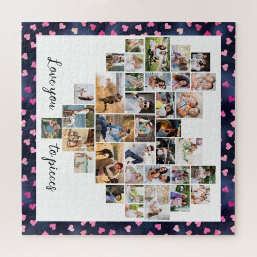 Van je houden naar stuifmeel Harten 36 Fotoharten Legpuzzel (Horizontaal)