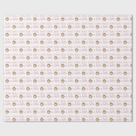 Van je houdt een latte omslagpapier cadeaupapier (Vlak)