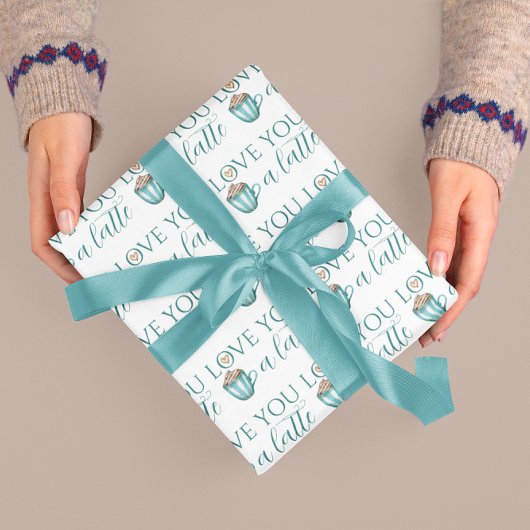 Van je houdt een latte omslagpapier cadeaupapier