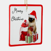 Van je kat Siamese Meowy Kerstversiering Keramisch Ornament (Rechts)