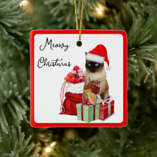 Van je kat Siamese Meowy Kerstversiering Keramisch Ornament