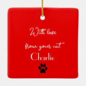 Van je kat Siamese Meowy Kerstversiering Keramisch Ornament (Achterkant)
