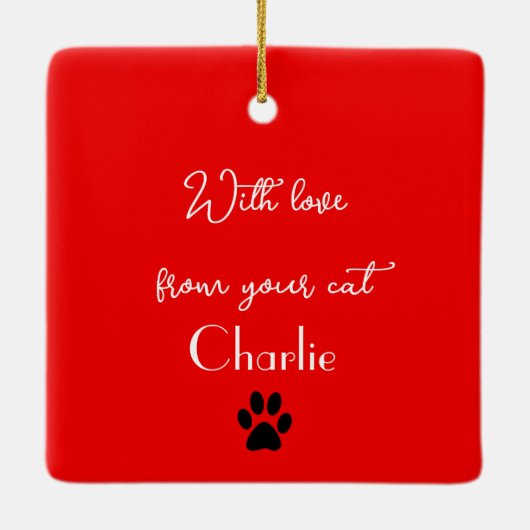 Van je kat Siamese Meowy Kerstversiering Keramisch Ornament (Achterkant)