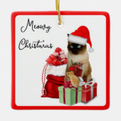 Van je kat Siamese Meowy Kerstversiering Keramisch Ornament (Voorkant)
