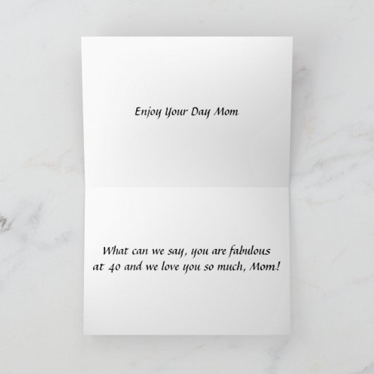 Van je KINDER moeder op de 40e Kaart (Binnen)