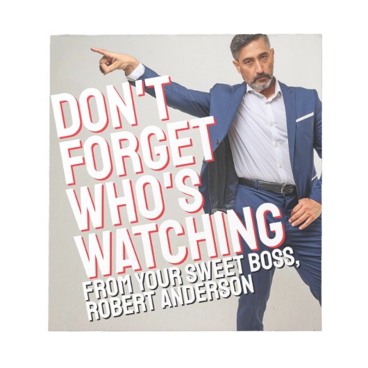 Van je lieve baas notitieblok (Voorkant)