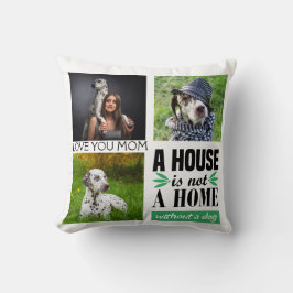 Van je mam zwart, aangepast collage en hondenquote kussen