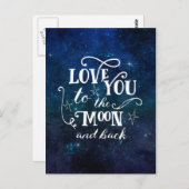 Van je naar de maan en achtersterren briefkaart (Voorkant / Achterkant)