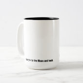 Van je naar de maan en terug. tweekleurige koffiemok (Voorkant links)