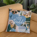 Van je 'papa' aangepaste fotocollage-hart kussen<br><div class="desc">Een moderne kussen voor die speciale iemand om hen te laten weten dat je van hen houdt. Met een sjabloon met vier foto's collage, een gecentreerd blauw hart dat in elke kleur kan worden gewijzigd met de tekst 'BEHOORD U' pappa en naam/namen. Deze kussen maken het perfecte geschenk voor vaders,...</div>