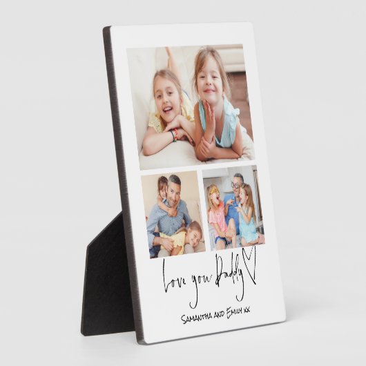 Van je vader 3 Foto's Script Name White Fotoplaat (Zijkant)