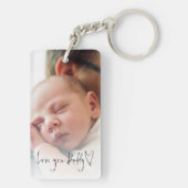 Van je vader van de Aangepaste Fotoscriptfeesten D Sleutelhanger (achterkant)