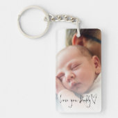 Van je vader van de Aangepaste Fotoscriptfeesten D Sleutelhanger (Voorkant)