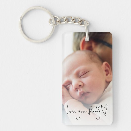 Van je vader van de Aangepaste Fotoscriptfeesten D Sleutelhanger (Voorkant)