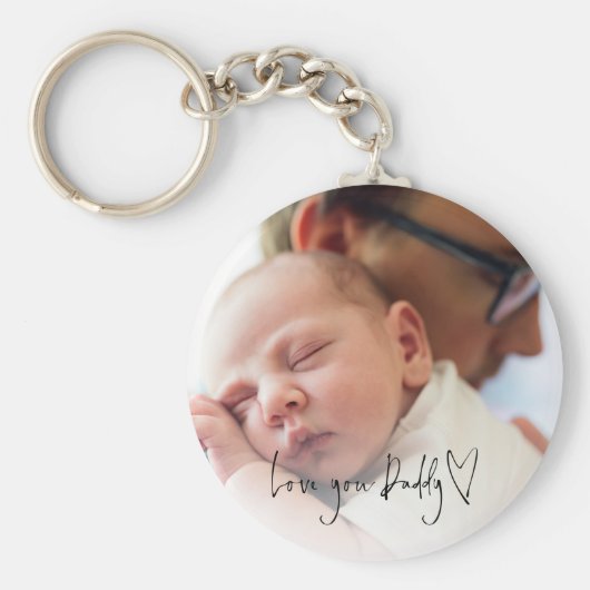 Van je vaders dag Aangepaste foto Sleutelhanger (Voorkant)