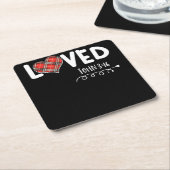 Van John 3:16 Red Pset Heart Christelijk Kartonnen Onderzetters (Schuin)