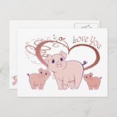 Van jou, Cute Piggies Art Briefkaart (Voorkant / Achterkant)