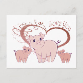 Van jou, Cute Piggies Art Briefkaart