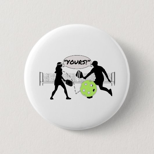 "Van jou!" Pickleball Doubles Ronde Button 5,7 Cm (Voorkant)