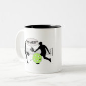 "Van jou!" Pickleball Doubles Tweekleurige Koffiemok (Voorkant links)