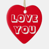 Van jou, rood wit, modern vet keramisch ornament (Rechts)