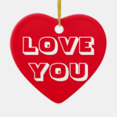 Van jou, rood wit, modern vet keramisch ornament (Voorkant)