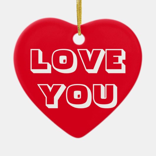 Van jou, rood wit, modern vet keramisch ornament (Voorkant)