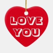 Van jou, rood wit, modern vet keramisch ornament (Achterkant)