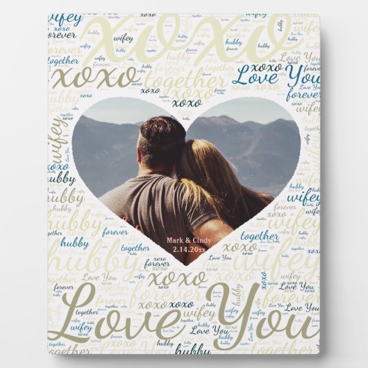 Van jou, Valentijnsdag Heart Custom Plaque Fotoplaat (Voorkant)