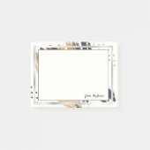 VAN JOUW NAAM | Gouden en zwarte penseelstreken Post-it® Notes (Voorkant)