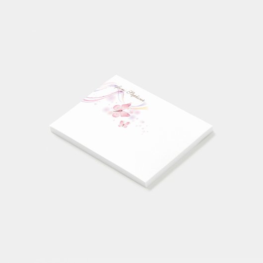 VAN JOUW NAAM | Waterverf Vlinders Post-it® Notes (Schuin)