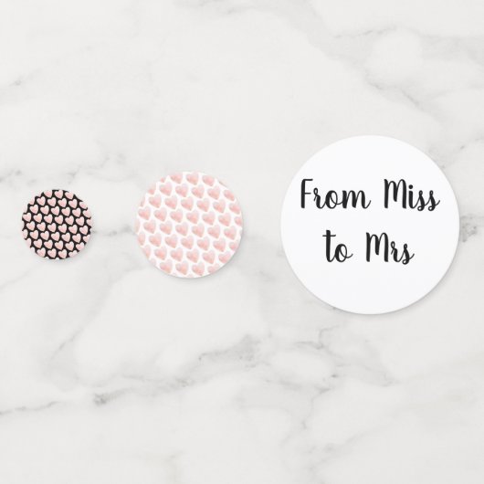 Van juffrouw naar mevrouw Black and White Bridal S Confetti (Voorkanten)