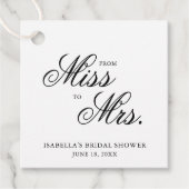 Van juffrouw naar mevrouw Elegante kalligrafie Bru Bedankjes Labels (Voorkant)