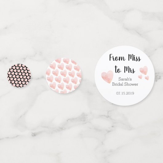 Van juffrouw tot mevrouw Black and White Bruidsdou Confetti (Achterkanten)