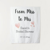 Van juffrouw tot mevrouw Black and White Bruilofts Wandkleed (Voorkant)