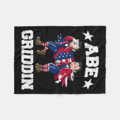 Van juli Abraham Lincoln Griddy Abe Griddin Fleece Deken (Voorkant (Horizontaal))