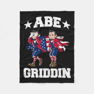 Van juli Abraham Lincoln Griddy Abe Griddin Fleece Deken