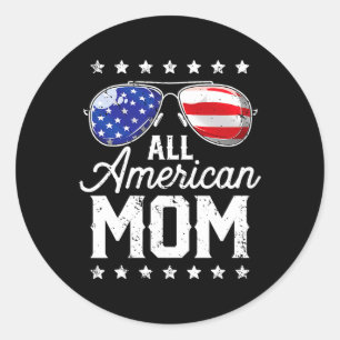 van juli alle amerikaanse moeder sungles familie ronde sticker