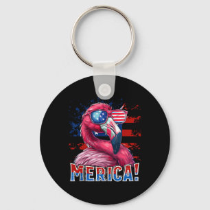 van juli Amerika Flamingo Amerikaanse vlag Kinder Sleutelhanger