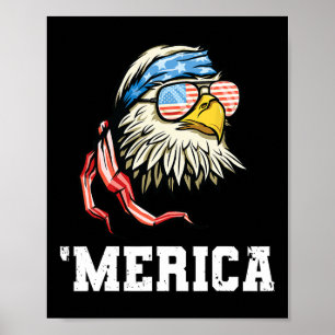 van juli Amerika Vlag Amerikaanse Kale Adelaar Pat Poster