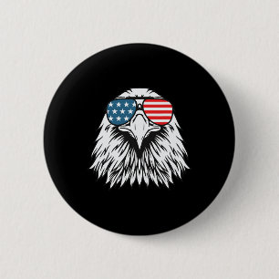 van juli Amerikaanse kale adelaar vlag - Onafhanke Ronde Button 5,7 Cm