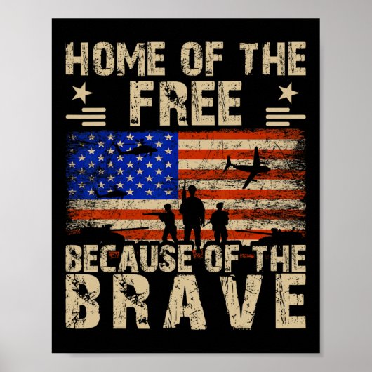 van juli Amerikaanse vlag - thuis van de gratis va Poster (Voorkant)