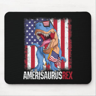 van juli Amerikaanse vlag USA Dino Amerisaurus Rex Muismat