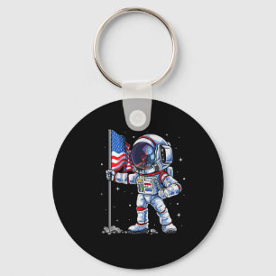 van juli astronaut VS Amerikaanse vlag grappige pa Sleutelhanger